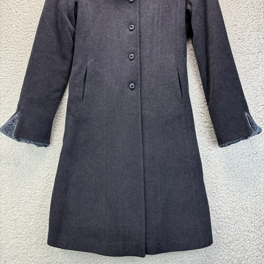 Victorian Edwardian Wool Jacket Driving Coat Fur Collar Sleeve Italy Sz 38 8 VTG